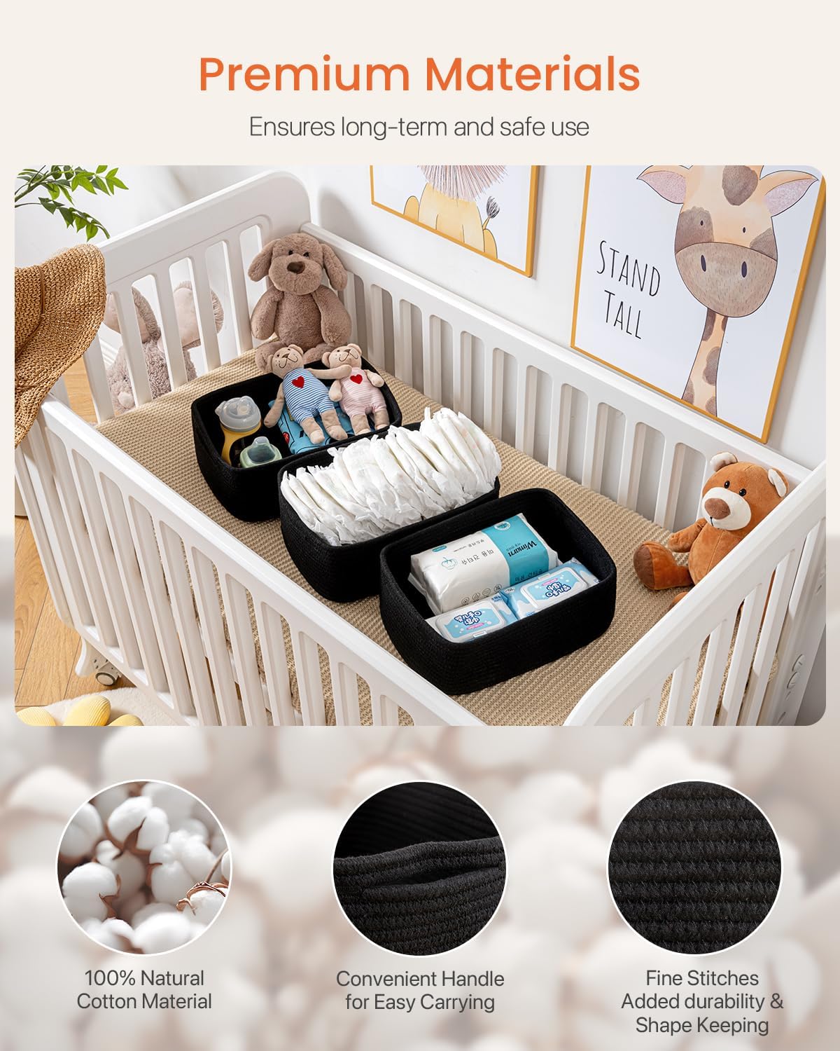 Small Woven Basket, 13.5 x 9.5 x 5 Inches, Storage Basket for Organizing, Cute Small Rope Shelf