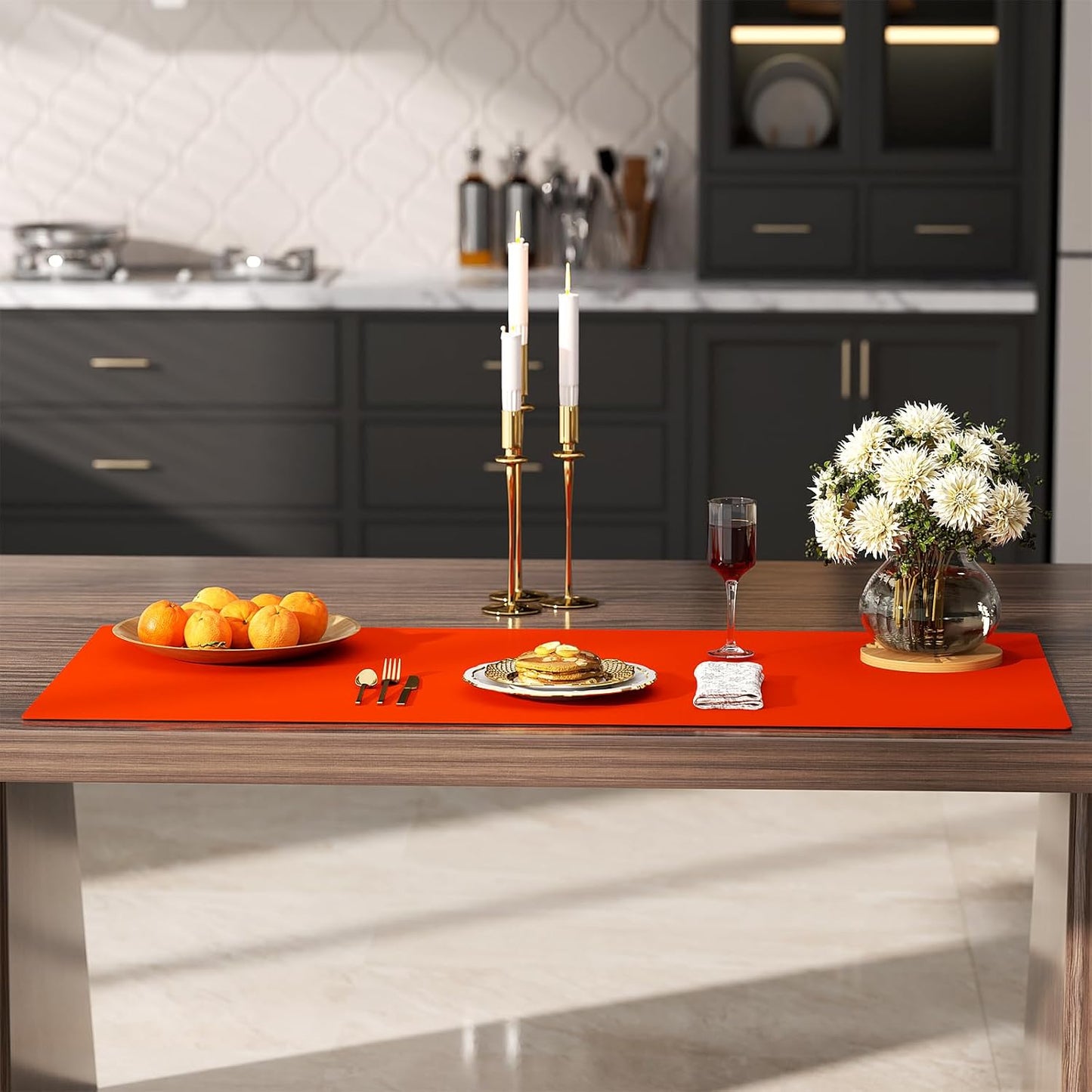 Quality Silicone Table Mat 47x24 Inch - High Heat Resistant (Lab Tested 482°F), Non-Slip