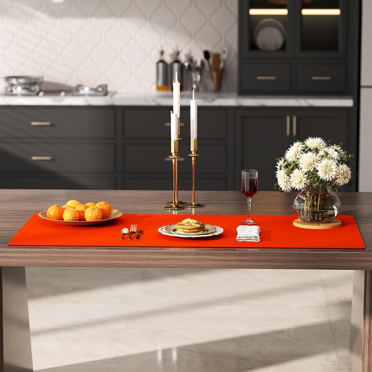 Quality Silicone Table Mat 47x24 Inch - High Heat Resistant (Lab Tested 482°F), Non-Slip