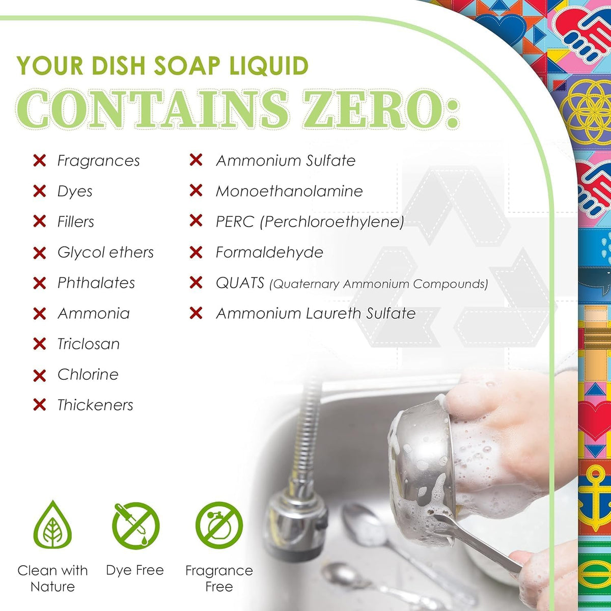 Truly Free Natural Concentrated Dish Detergent Dishwashing Liquid | Plant-Based Dish Soap | Sweet