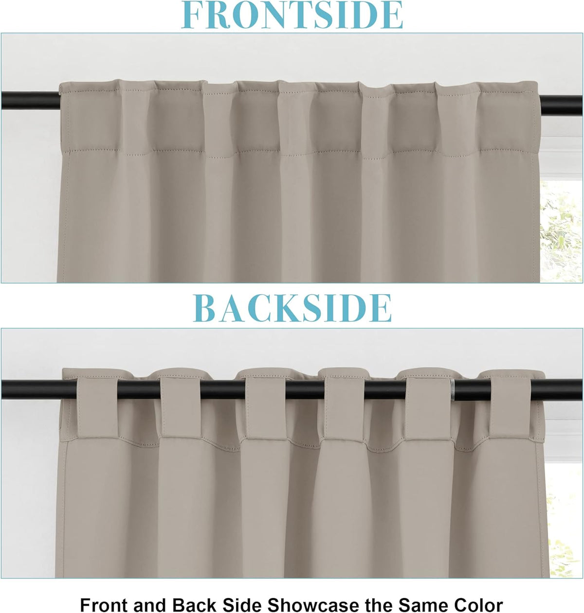 RYB HOME Small Window Curtains - Blackout Insualting Privacy Curtains for Kids Bedroom Kitchen