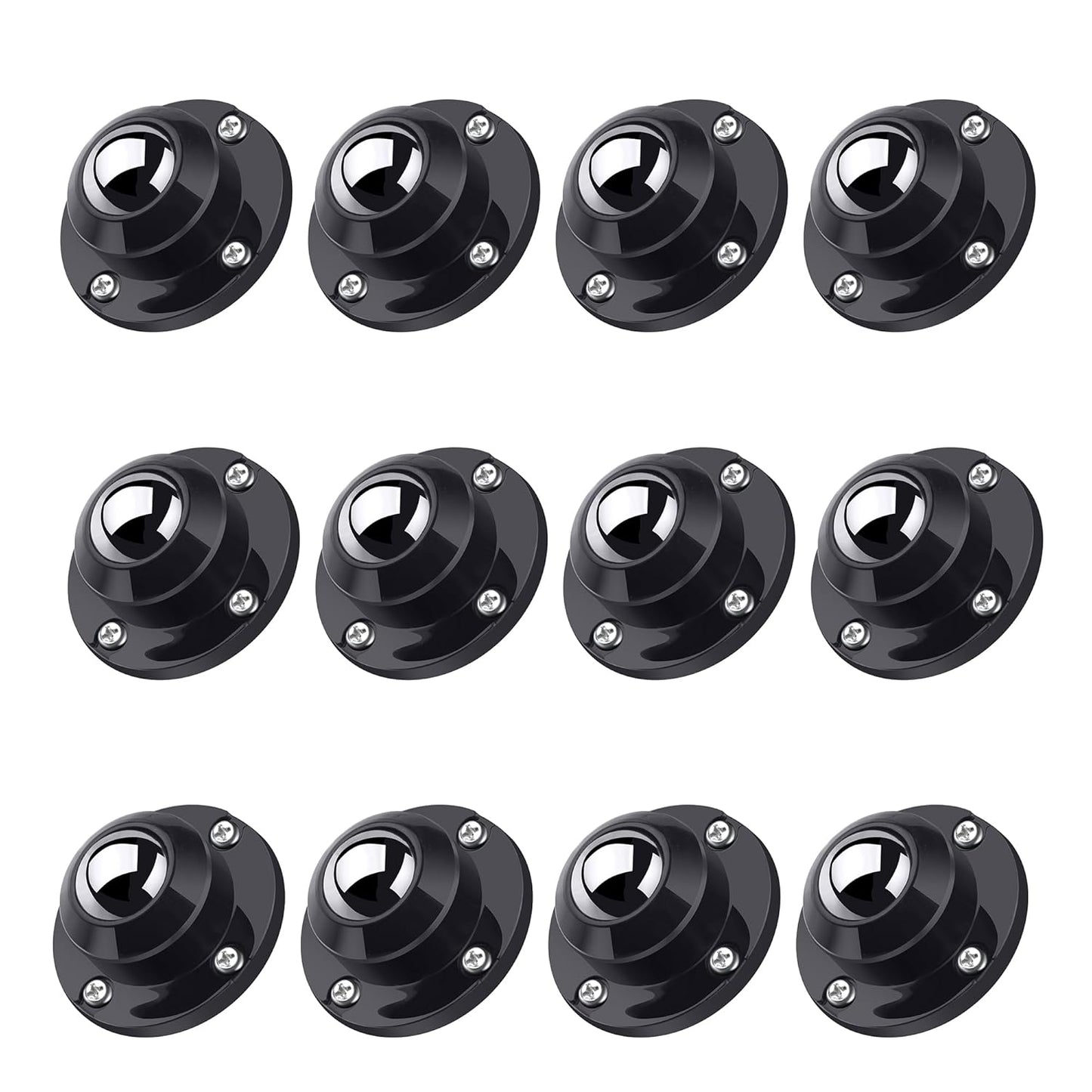 PlusRoc 12 Pack Self Adhesive Caster Wheels 1 Inch for Furniture Mop Bucket, Load Capacity 28LBS