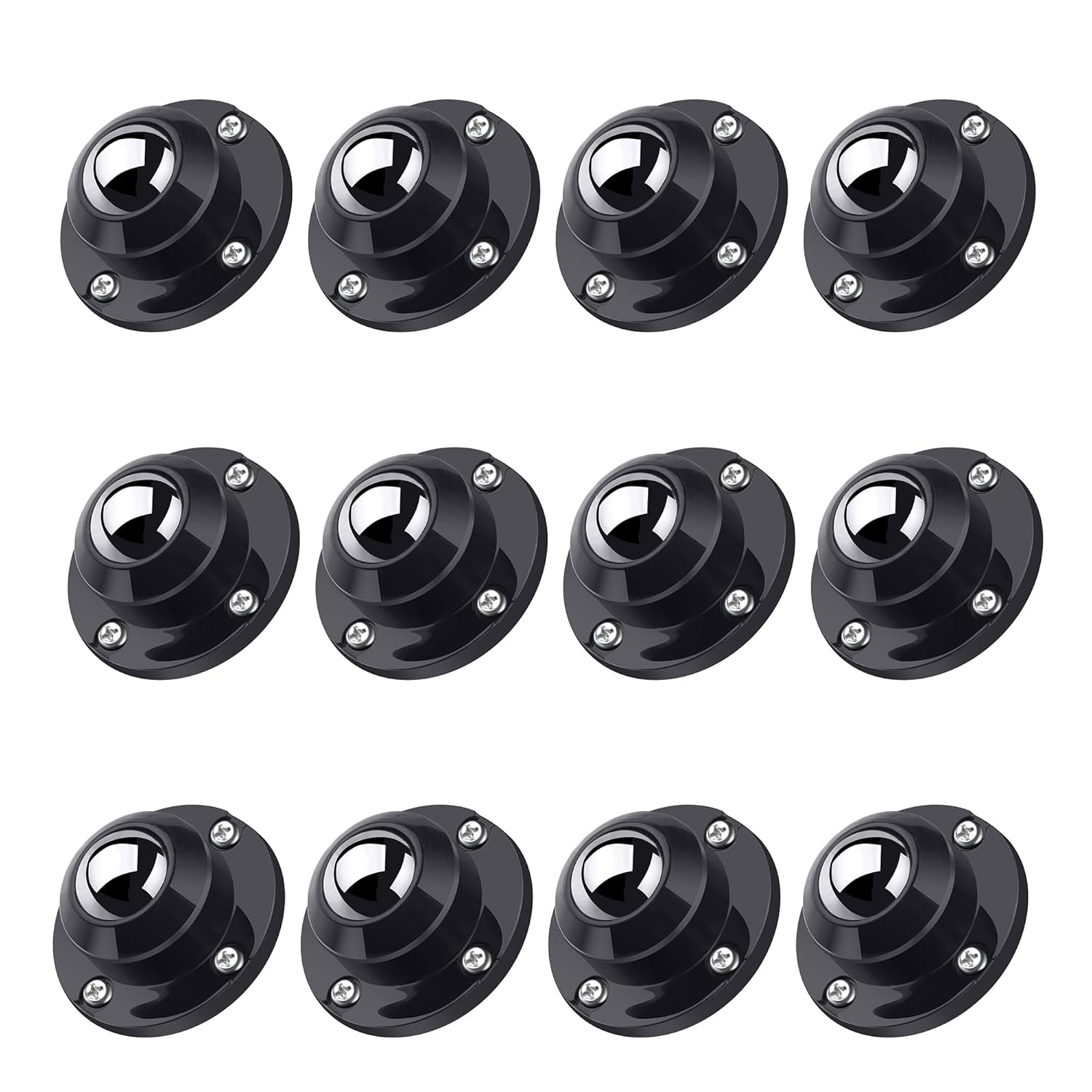 PlusRoc 12 Pack Self Adhesive Caster Wheels 1 Inch for Furniture Mop Bucket, Load Capacity 28LBS