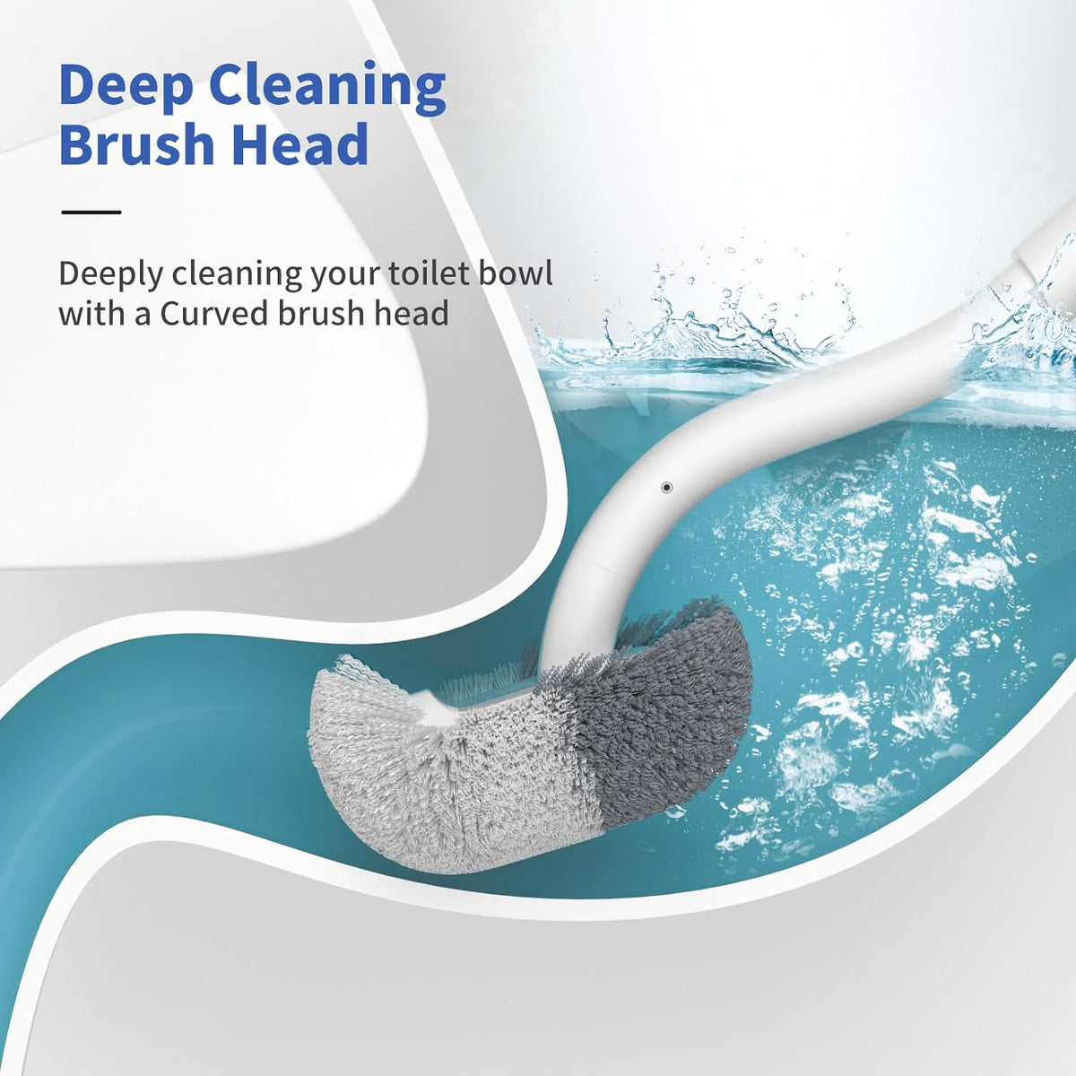 Marbarsse Bathroom Toilet Bowl Brush and Holder, Curved Design Dismount Toilet Brush for Deep