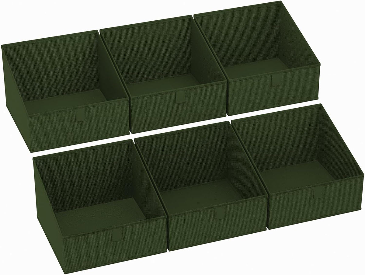 DIMJ Closet Storage Bins 6 Pack - Fabric Trapezoid Closet Organizer Bin, Foldable Storage Baskets
