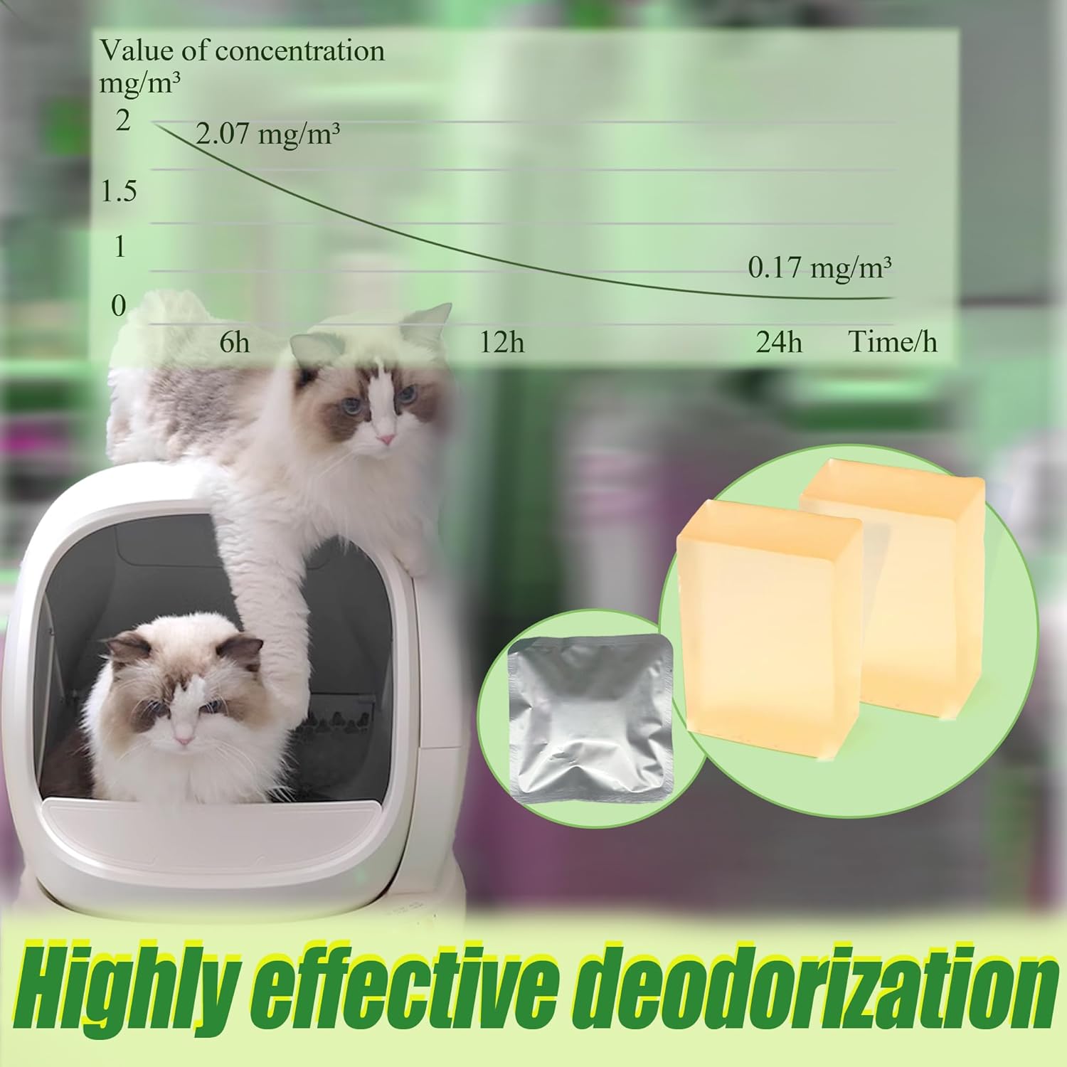 Odor Remover Compatible with MeoWant Self-Cleaning Cat Litter Box, Cat Toilet Odor Control