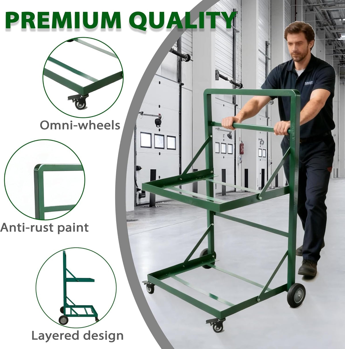 Recycling Cart,2-Tier Recycle Bin Cart with Wheels,Holds up to 140 Lbs,Rolling Utility Organizer