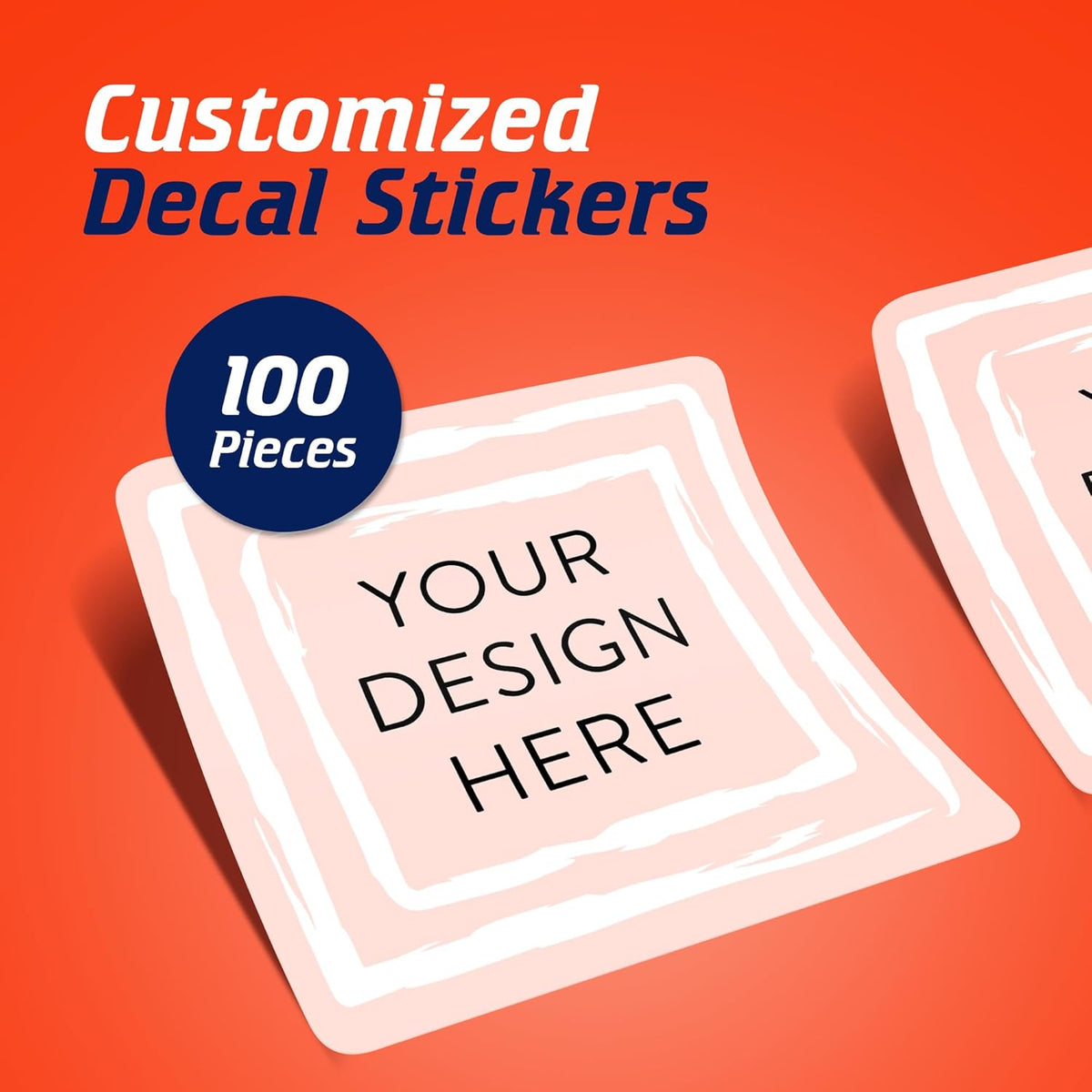 100 Custom Vinyl Stickers - Upload Your own Image, Text, Design, Logo - Personalized Logo Labels