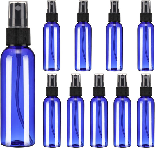 uxcell 10 Pack Spray Bottles, 2 Oz/60ML Reusable Clear Empty Mist Plastic Mini Travel Bottle