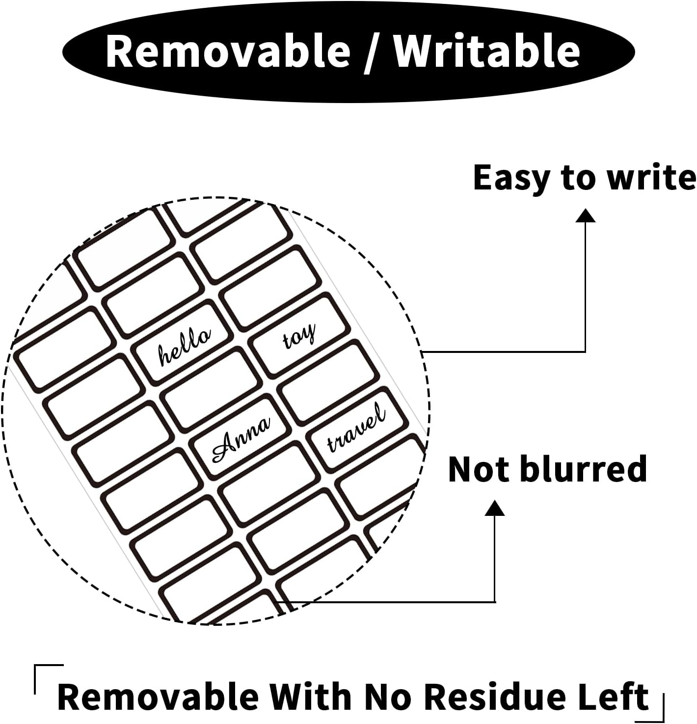 STARLIBOO Removable Labels, Blank Freezer Labels for Food Containers, 1x2 Inch Freezer Stickers