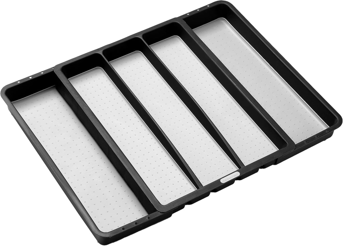 madesmart Expandable Utensil Tray - Granite| CLASSIC COLLECTION| 5-Compartments | Kitchen Organizer