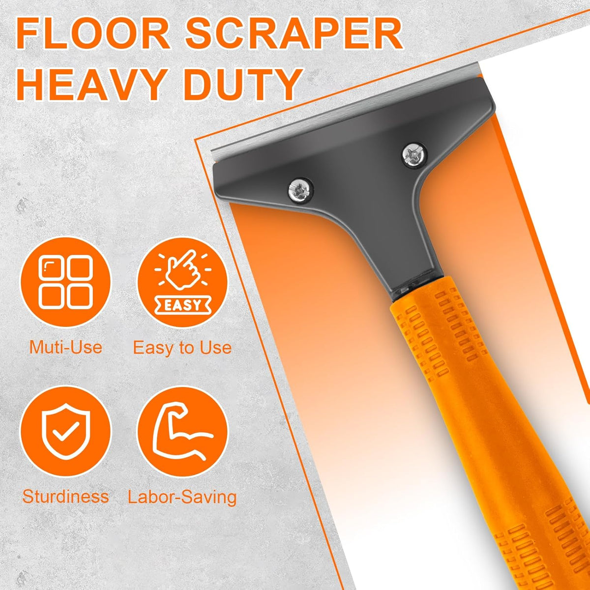 KeFanta Razor Blade Floor Scraper, 4" Wide Heavy Duty Scraper Tool with 45.7" Long Handle, 10PCS