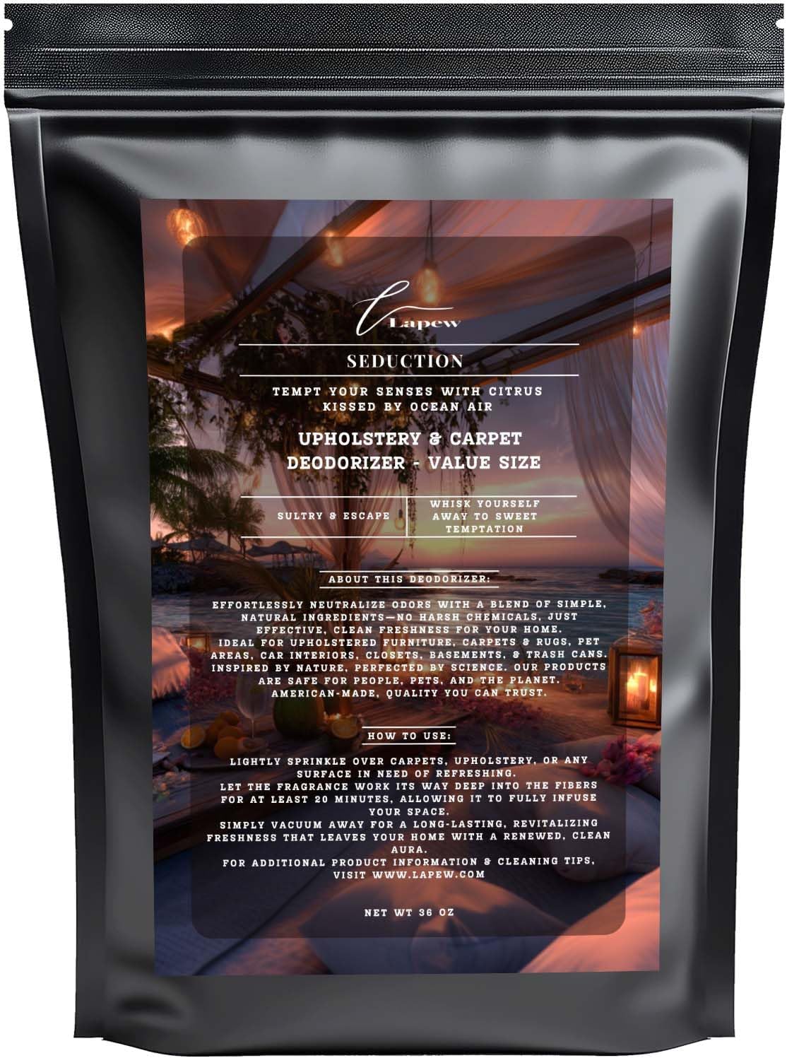Seduction Carpet Freshener Powder Refill 36 oz | Powerful Odor Eliminator for Home | Upholstery