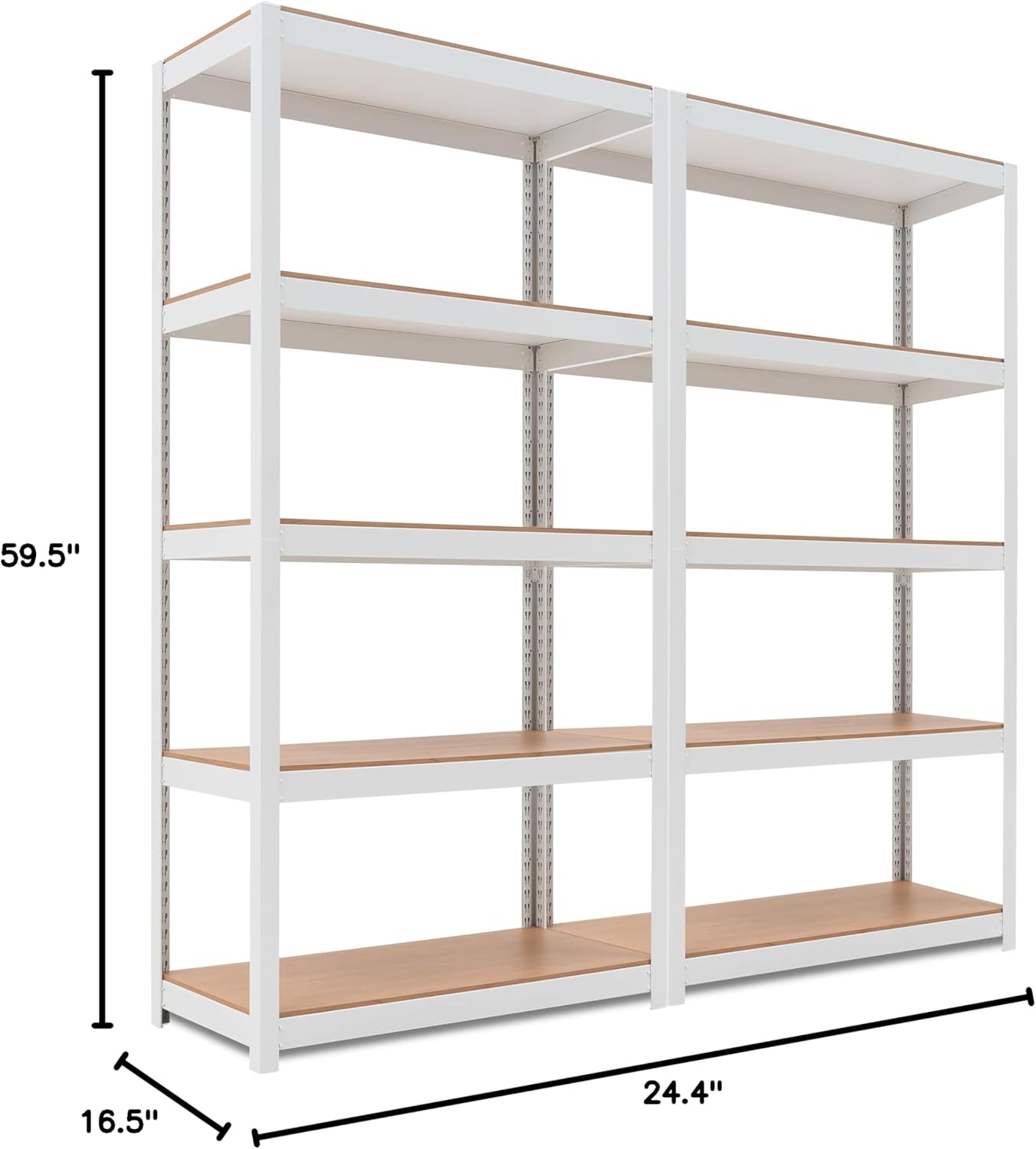 HOMEDANT House 5-Tier Laminated Metal Shelving Unit Adjustable Storage Utility Rack Heavy Duty