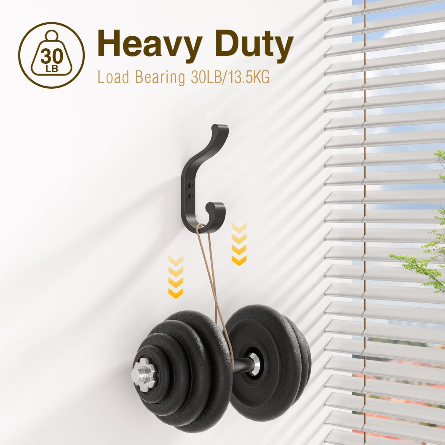 bussdis Coat Hooks Wall Mount for Hanging, Heavy Duty Backpack Hooks for Wall, Hold up to 30 lbs