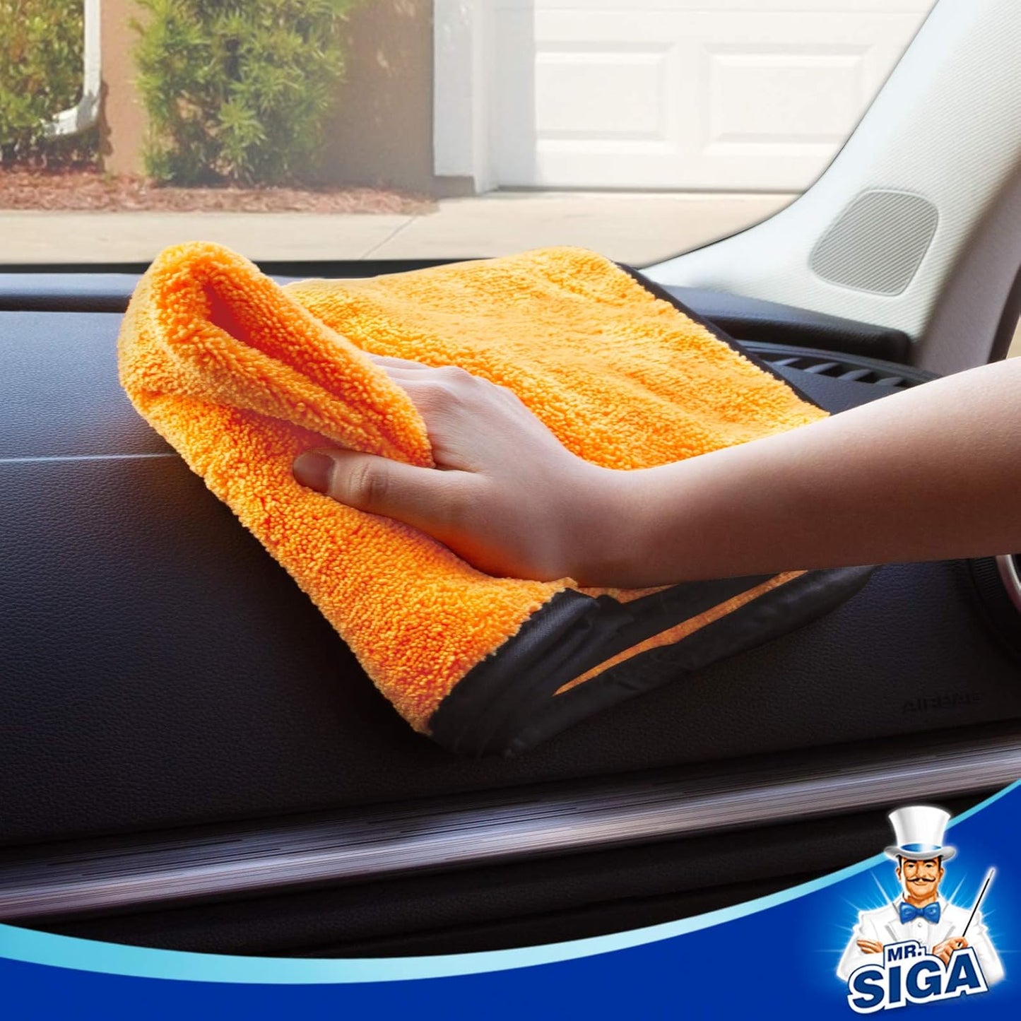 MR.SIGA Professional Premium Microfiber Towels for Cars, Dual-Sided Car Washing and Detailing