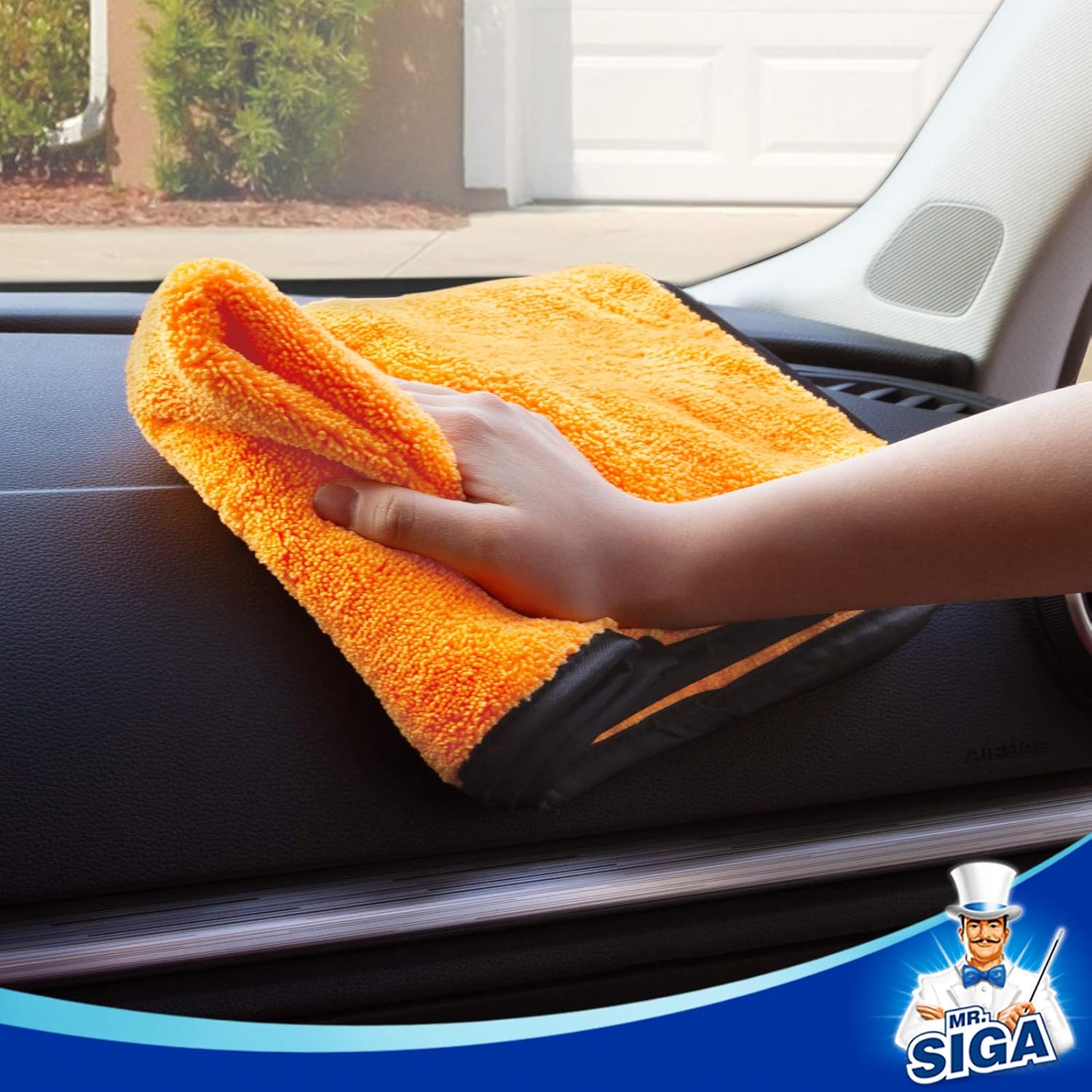 MR.SIGA Professional Premium Microfiber Towels for Cars, Dual-Sided Car Washing and Detailing