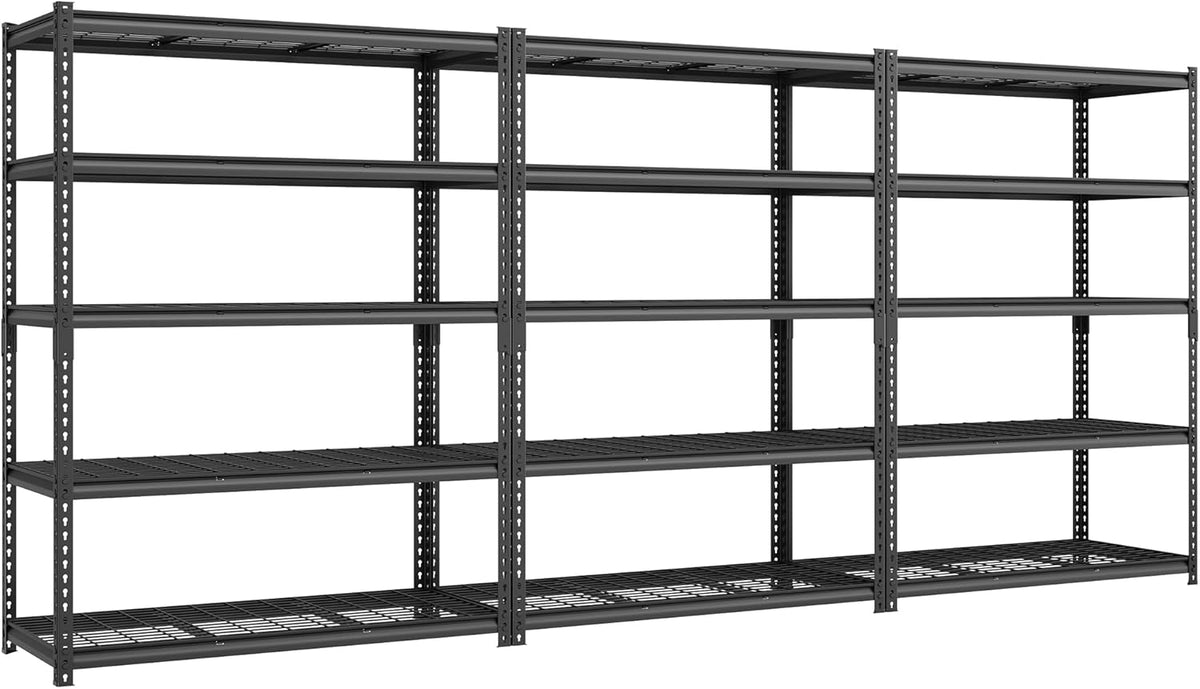 SONGMICS 5-Tier Storage Shelves, Heavy-Duty Garage Shelving, Adjustable Shelving Unit, Steel Shelf