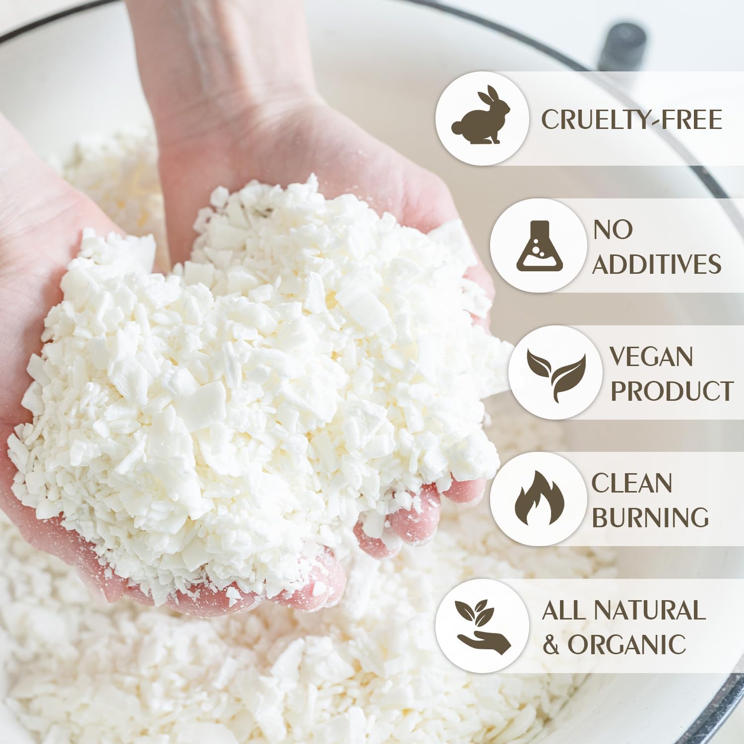 Soy Wax Flakes, Waxcanpy Natural Candle Wax, Organic Soy Wax for Candle Making from Farm, No