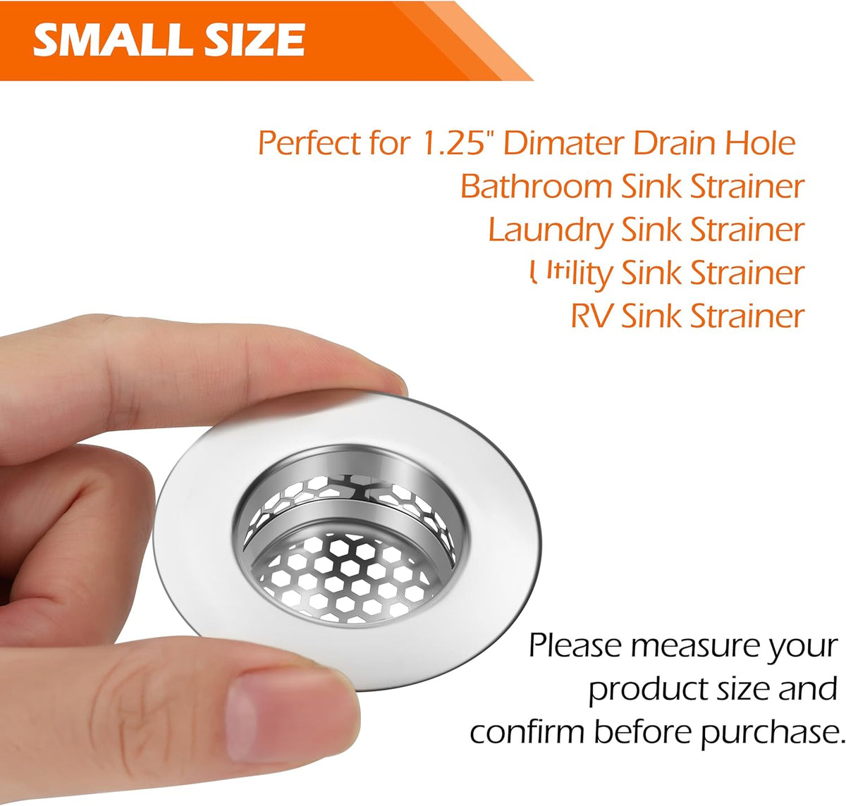 Bathroom Sink Strainer, Bathtub Lavatory Sink Drain Strainer Hair Catcher for Laundry, Mop Pool