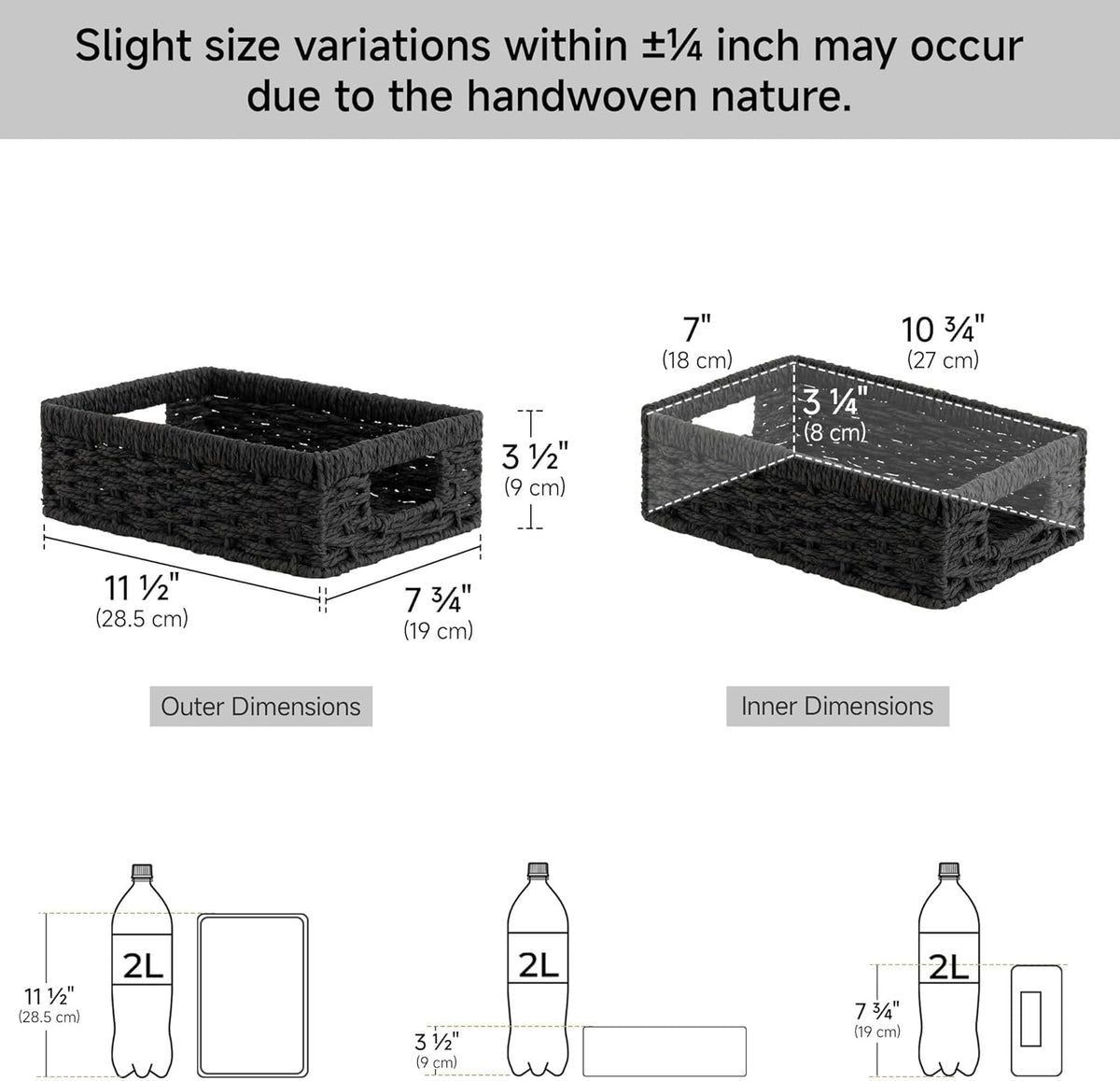 StorageWorks Small, Pantry Baskets, Wicker Storage Baskets for Organizing, Bathroom Shelves, Pantry