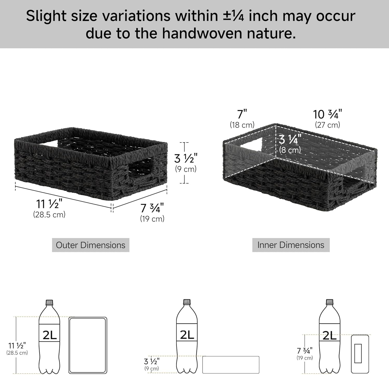 StorageWorks Small, Pantry Baskets, Wicker Storage Baskets for Organizing, Bathroom Shelves, Pantry