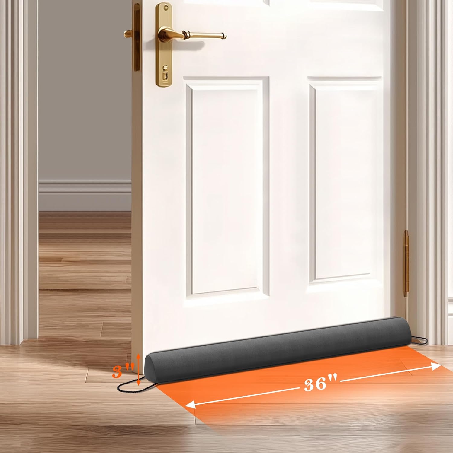 Sunolga 2-Pack 36" Door Draft Stopper Blocks Hot and Cold Air with Removable Washable Cover for
