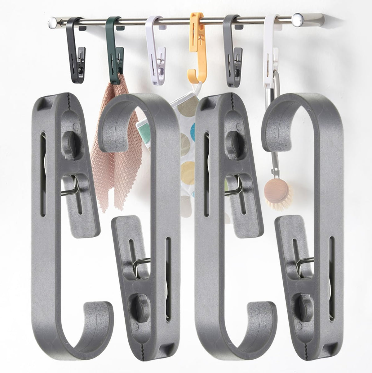 iBetterLife Clothes Pins Laundry Hooks - Heavy Duty Outdoor Towel Hanger with Clips for Hanging