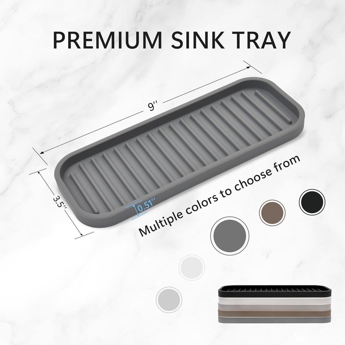 Silicone Sponge Holder - Dish soap Holder for Kitchen Counter 2 Pack, Waterproof Sponge soap Tray