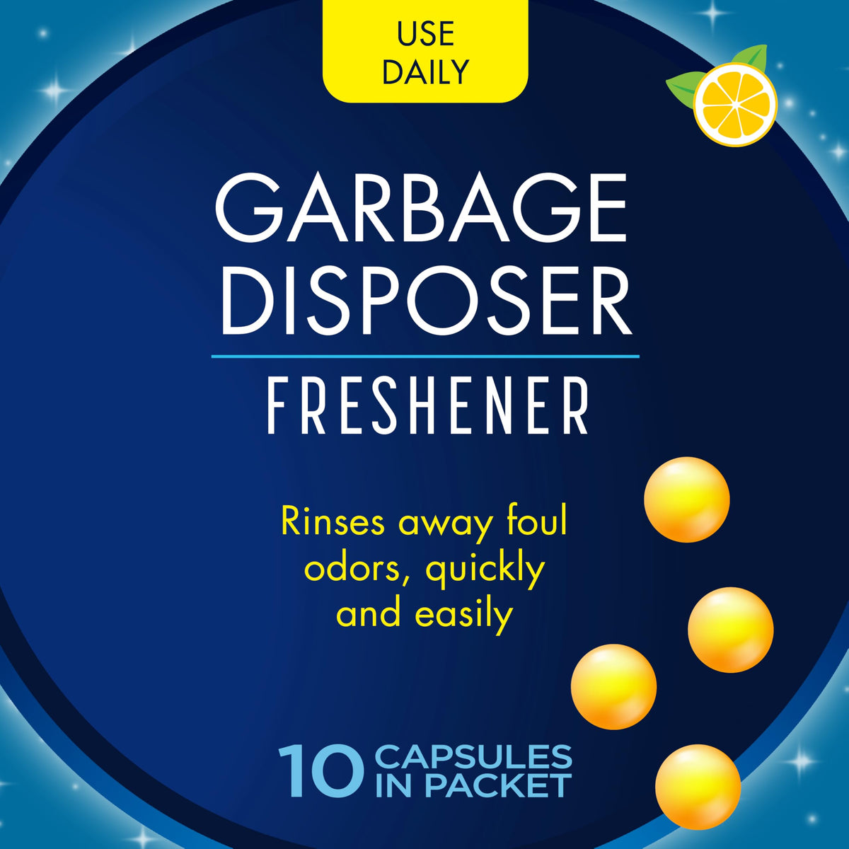 Glisten Garbage Disposer Freshener, Lemon Scent Deodorizer, 10 Capsules – view 2