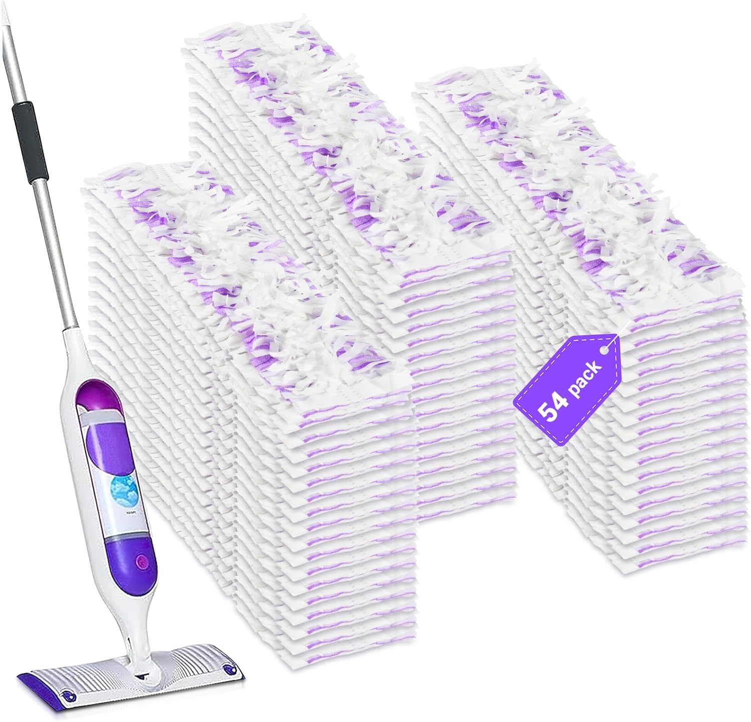 54 Count Disposable mop Pads Refills Compatible with Swiffer PowerMop Multi-Surface Mop and