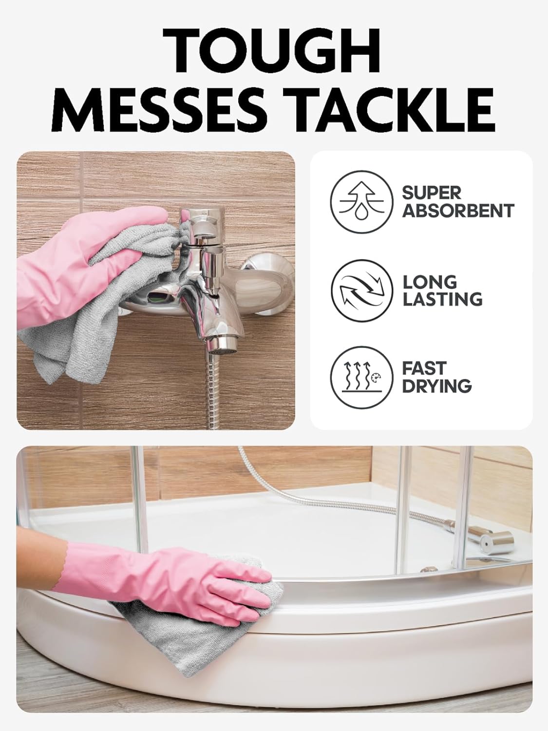 Fantasticlean Microfiber Cleaning Cloth Roll -75 Pack, Tear Away Microfiber Towels, 12" x 12"