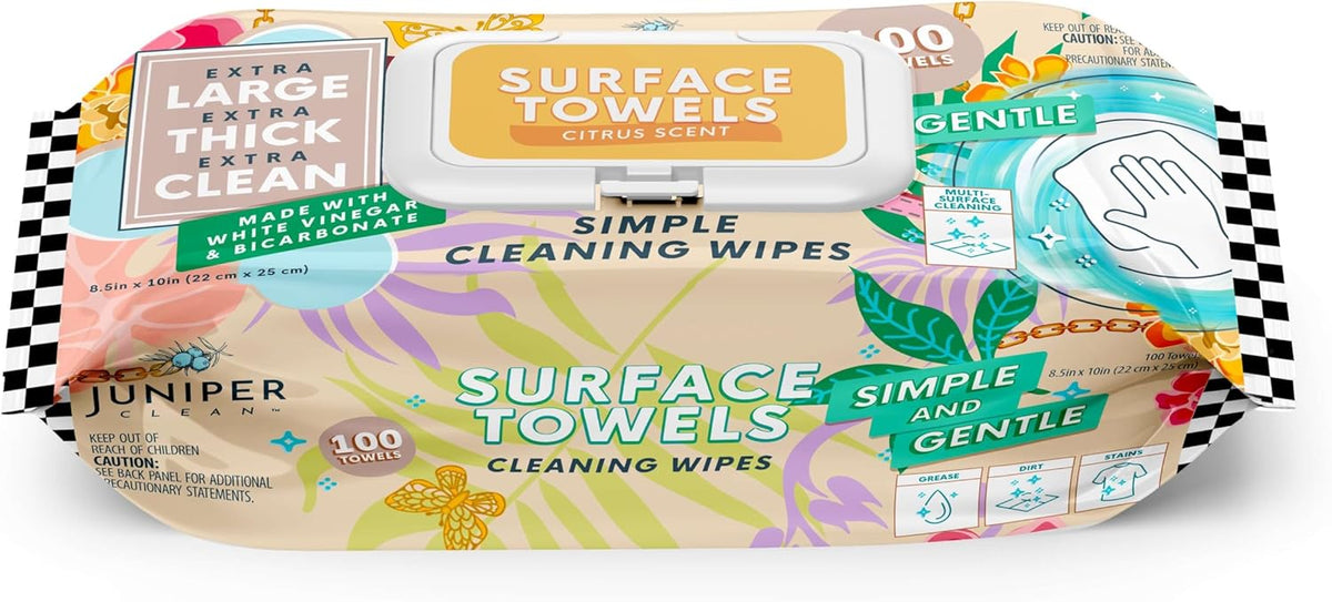 Single Surface Cleaning Wipes Bleach Free, Thick & Large Dispose, All-Purpose Cleaner for Bathroom