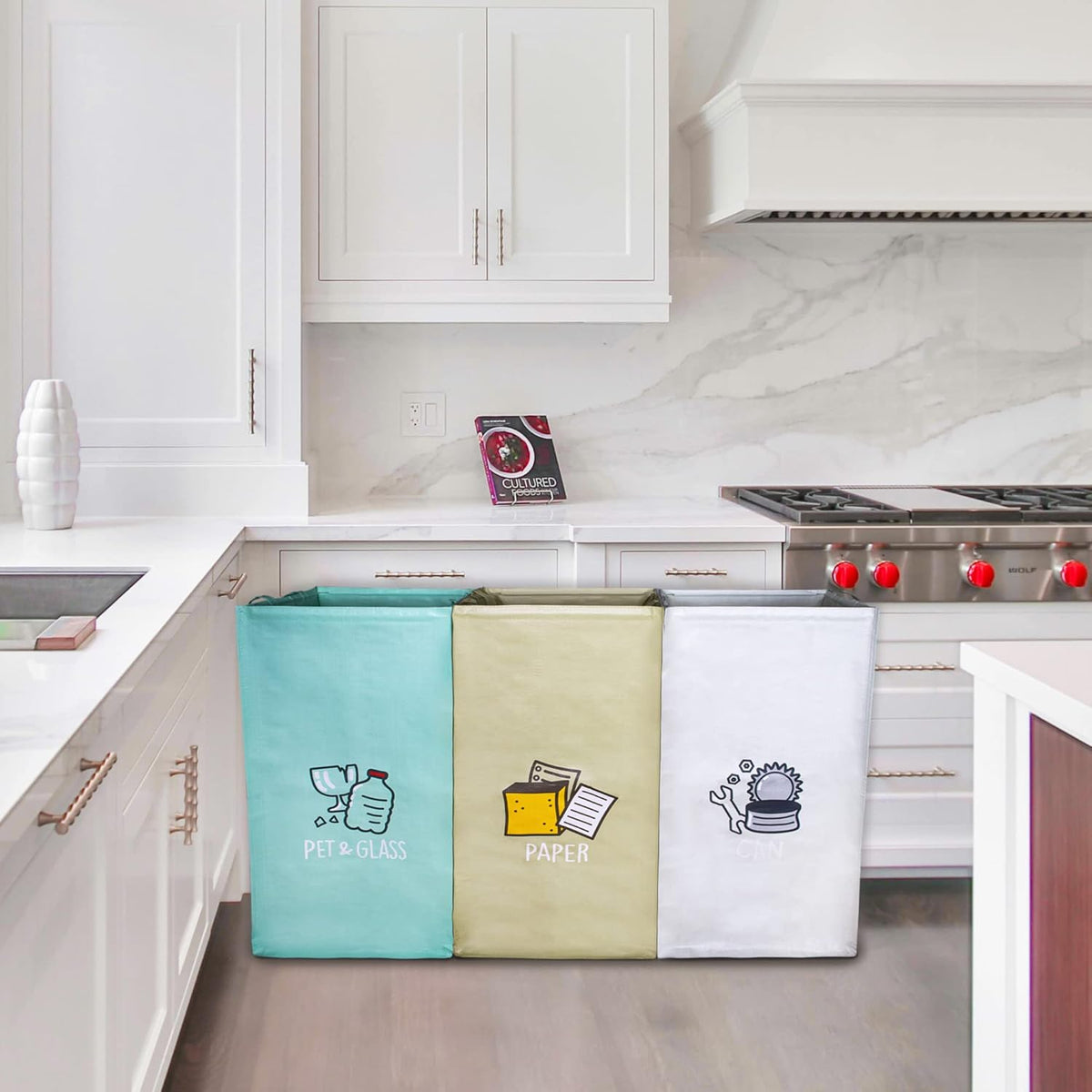Recycling Bags,Separate Recycling Waste Bin Bags for Kitchen Home, Trash and Recycle Bin