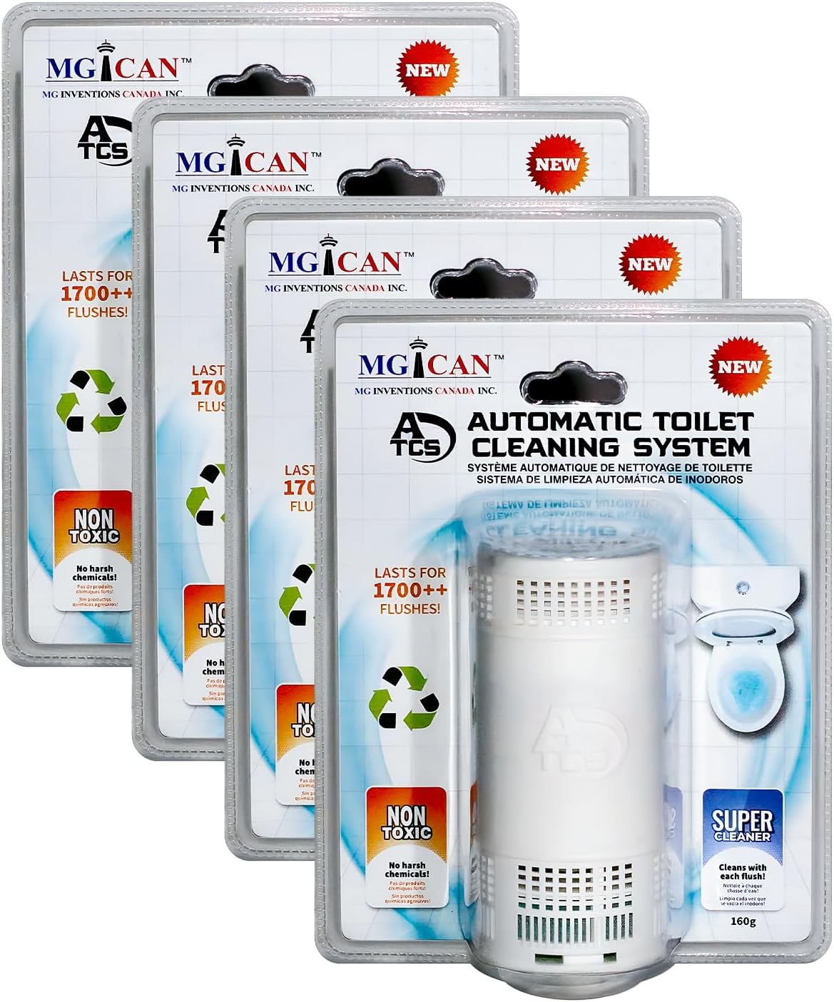 MGICAN Patented Automatic Toilet Cleaning System(ATCS) | Non-Toxic | Bleach Free & Long-Lasting |