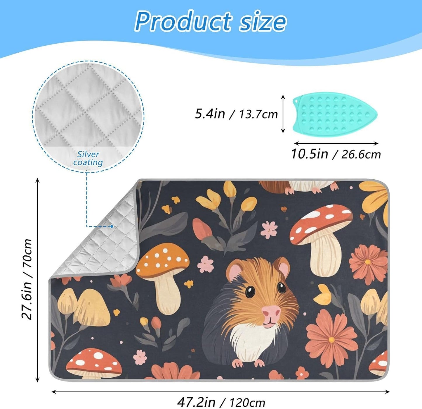 Ironing Mat Portable Ironing Pad Ironing Blanket for Table Top Heat Resistance Double-Side Using