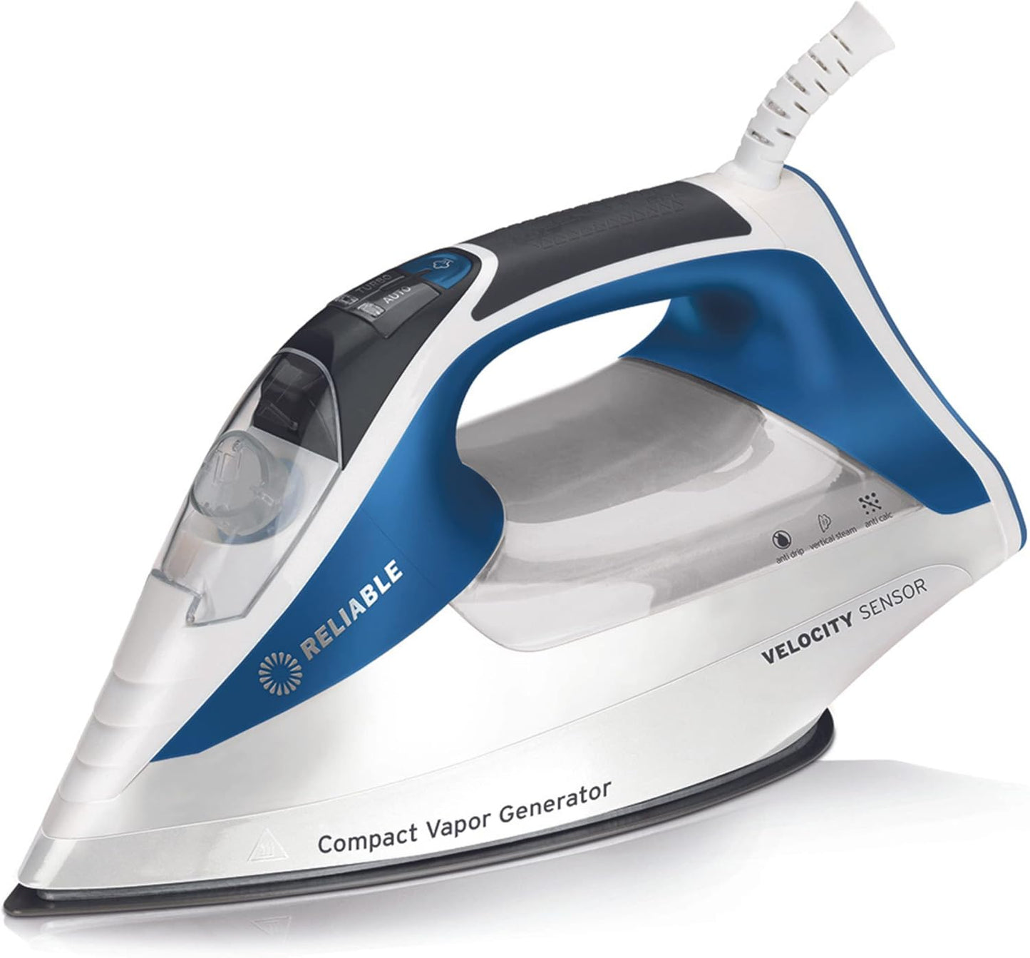 Reliable Velocity 240IR 1800W Steam Iron - Compact Vapor Generator Home Iron for Clothes, Sewing