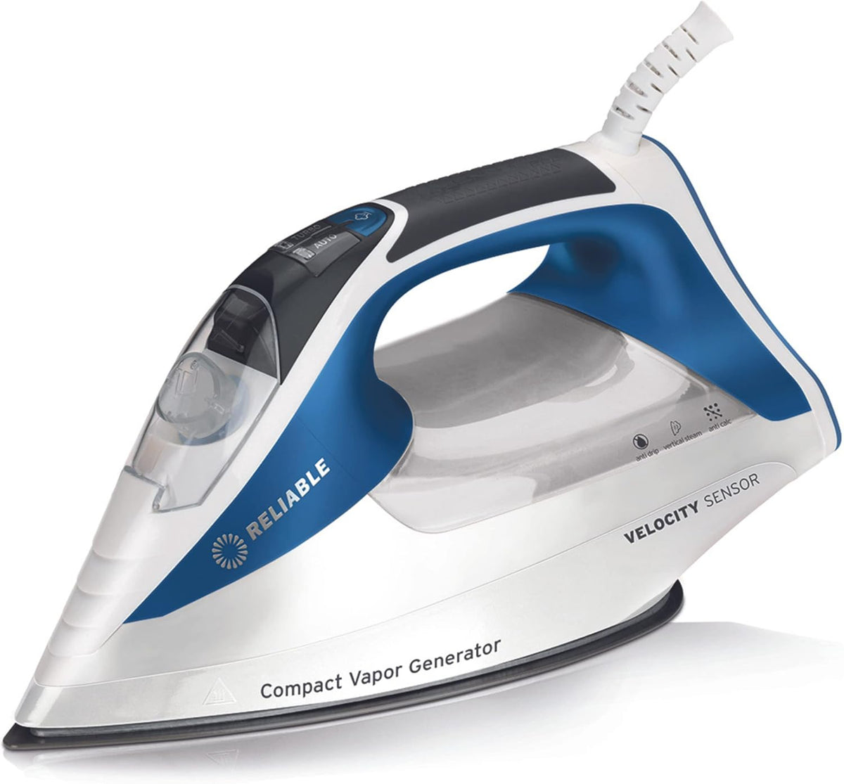 Reliable Velocity 240IR 1800W Steam Iron - Compact Vapor Generator Home Iron for Clothes, Sewing