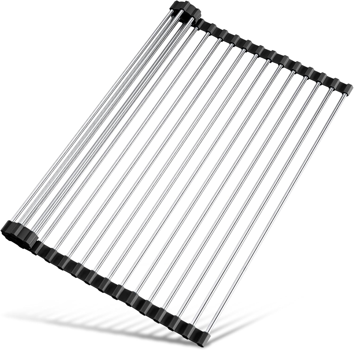 Tomorotec 17.7" x 12.5" Roll Up Dish Drying Rack Over Sink Drying Rack Sink Cover Kitchen Sink