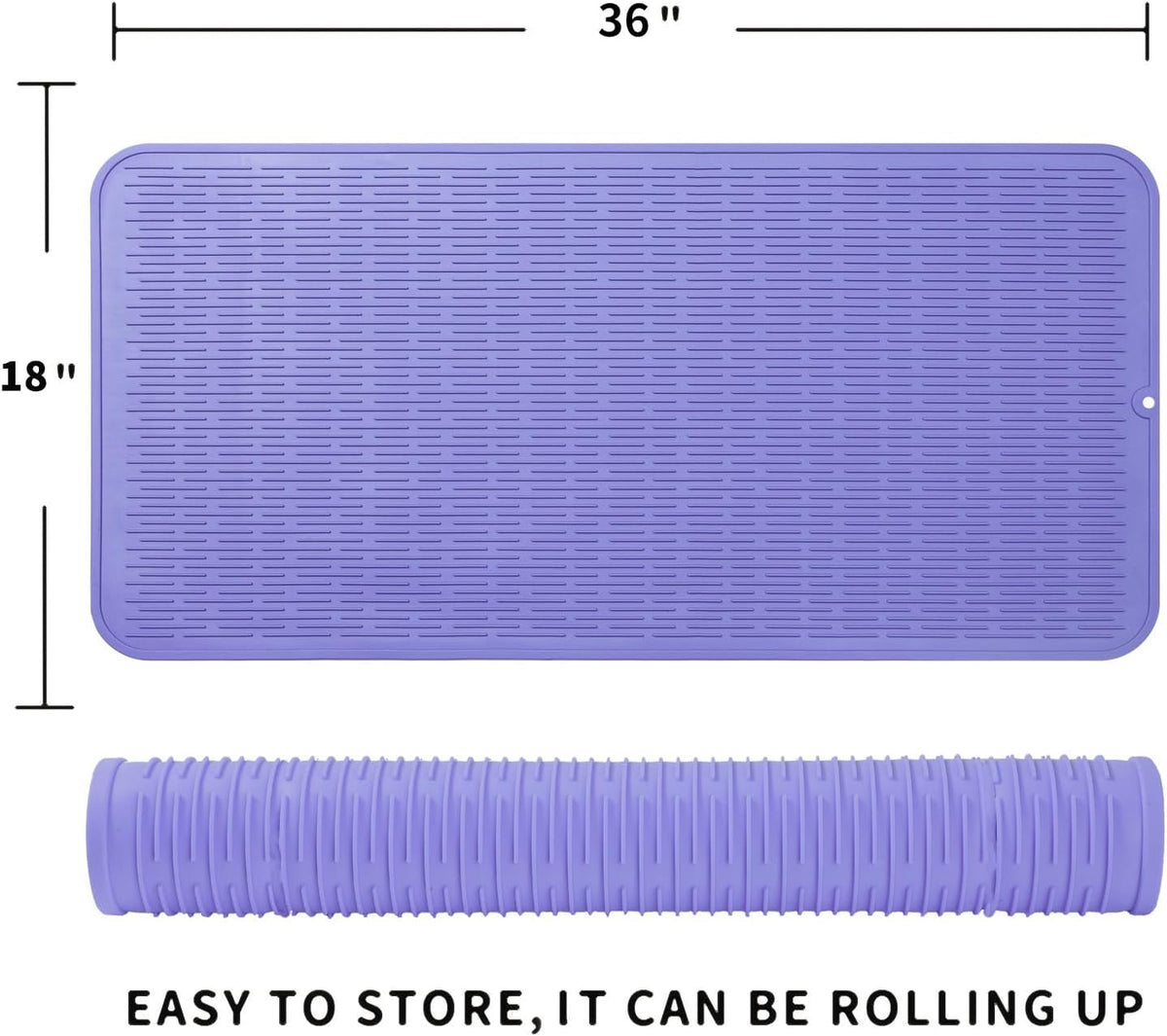 Silicone Dish Drying Mat for Multiple Usage,Easy clean,Eco-friendly,Heat-resistant Silicone Mat for
