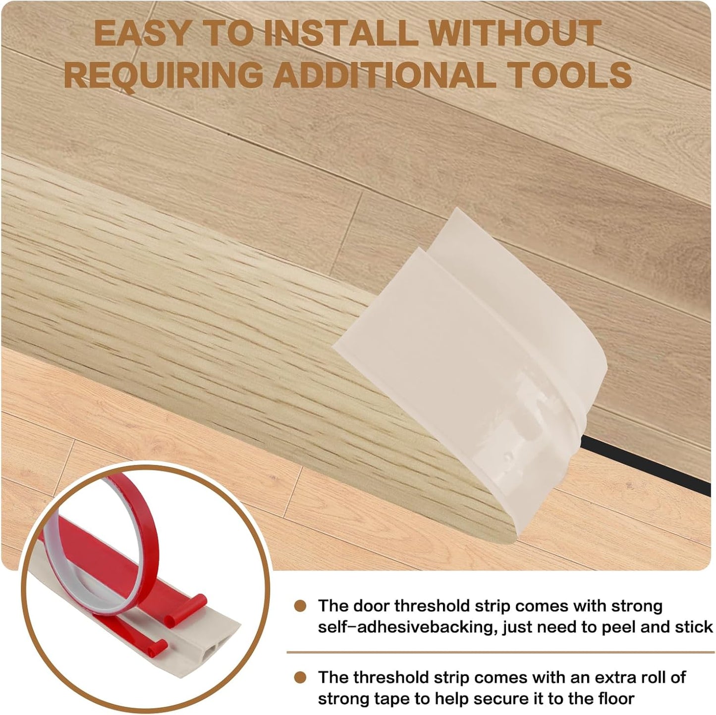 Floor Transition Strip Vinyl Door Threshold Ramp Self Adhesive Carpet Edging Strip Doorway Edge