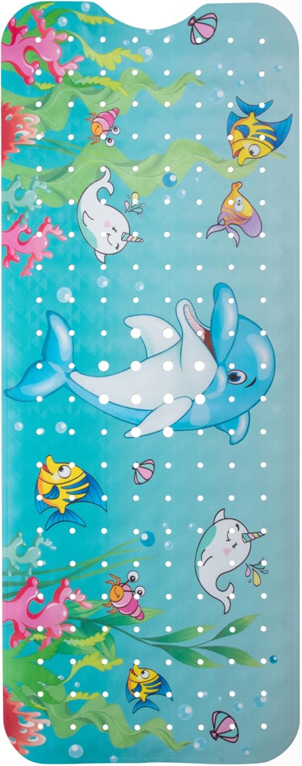 ENKOSI Bath Mat Long 40x16 – Non-Slip Bathtub Mat with Secure Suction Cups & Drain Holes with Fun