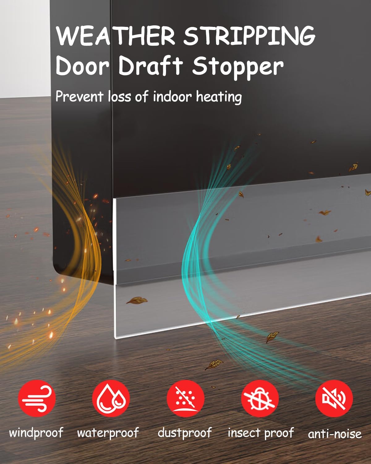 Silicone Weather Stripping, Door Draft Stopper Window Seal Strip for Gaps of Door & Windows, Garage