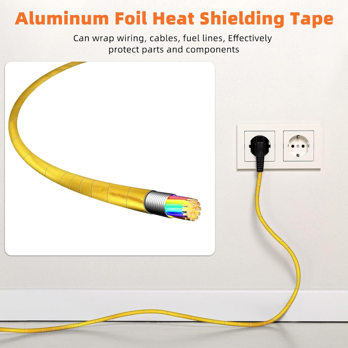 Zonon 2 Rolls Aluminum Foil Tape Heat Shield Tape Barrier Adhesive Reflective Fiberglass Thermal