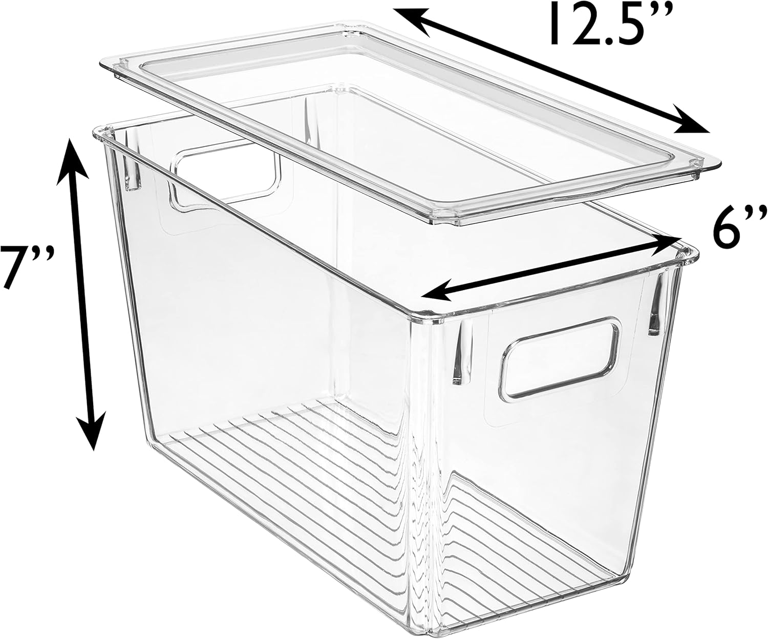 ClearSpace Modern Plastic Storage Bins with Lids – Perfect Kitchen Organization or Pantry Fridge