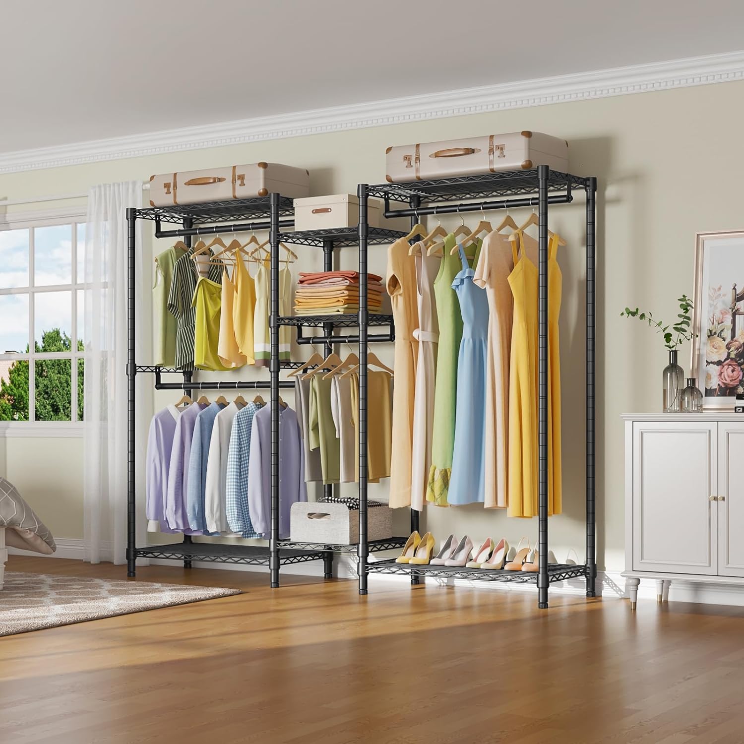 VIPEK Classic V6 Wire Garment Rack Heavy Duty Clothes Racks with Shelves, Freestanding Portable