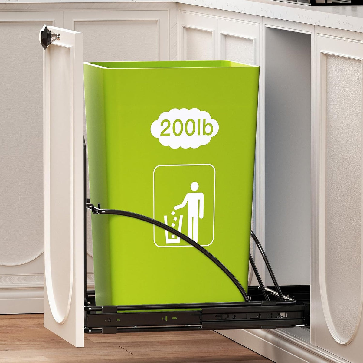 Pull Out Trash Can Under Cabinet 7-13 Gallon 50 Qt Under Sink Trash Can Pull Out Trash Can for
