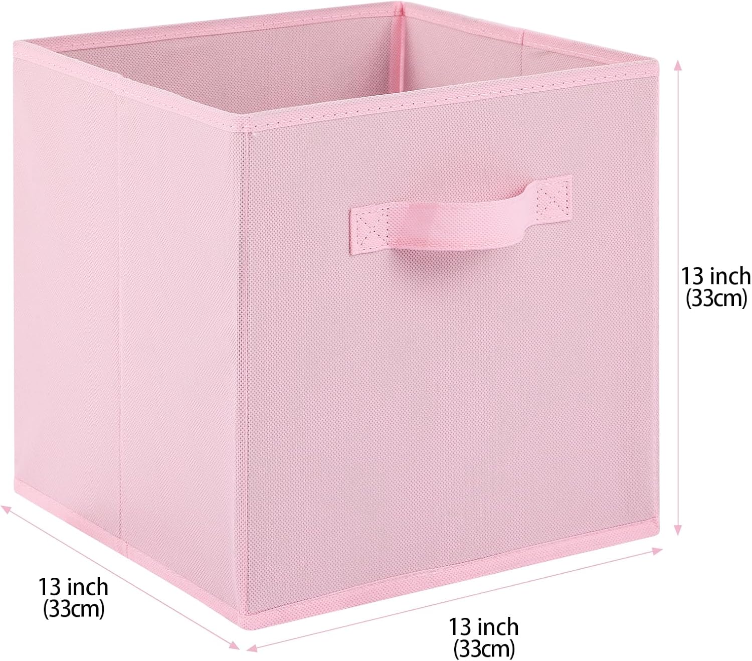 Stero 13x13x13 Inch Fabric Storage Bins 6 Pack Fun Colored Durable Storage Cubes with Handles