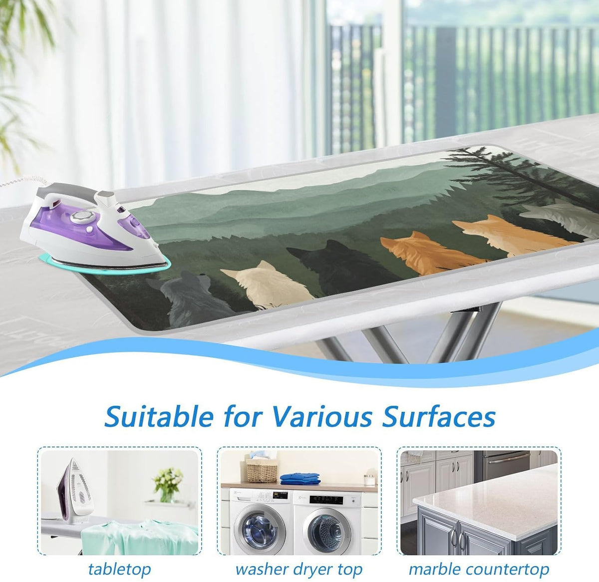 Ironing Mat Portable Ironing Pad Ironing Blanket for Table Top Heat Resistance Double-Side Using