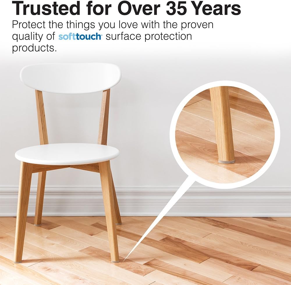 SoftTouch Heavy-Duty Felt Furniture Pads – 2" Round Self-Adhesive Floor Protectors for Hardwood